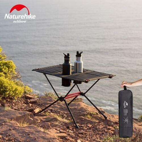 Naturehike Lightweight Folding Table with Cup Holders Portable Camping Tables Folding Table come in a Bag for Picnic Camp Beach