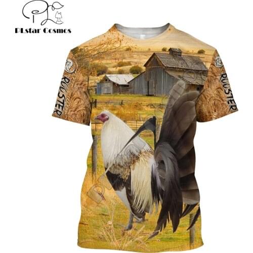 Hot sale Beautiful Farm Rooster 3D All Over Printed Men t shirt Summer Harajuku Casual short Sleeve Tee shirts Unisex tops TX-34