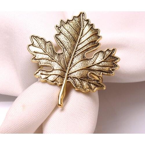 Napkin Rings Set Leaves Napkin Ring Holders Decorative Napkin Buckle Wedding Banquet Party Celebrate Dinner Table Decoration