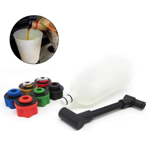 8PCS Topping Up Engine Oil Funnel Set Spillproof Oil Filter Kit Filling System Auto Repair Plastic(the red box is not include)