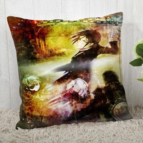 Custom Anime Pillow Cases Kuroshitsuji Square Pillowcase Christmas Zippered Pillow Cover 40*40cm,45*45cm(One Side)