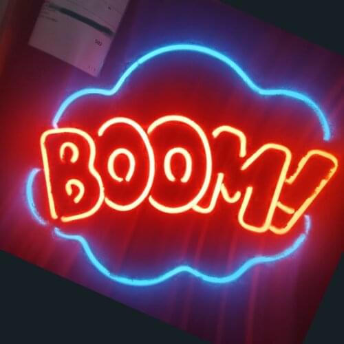 Neon Signs Gift BOOM! Affiche icons light Decorate Party Room Handcraft Publicidad anuncio luminoso Light Advertisement Dropship