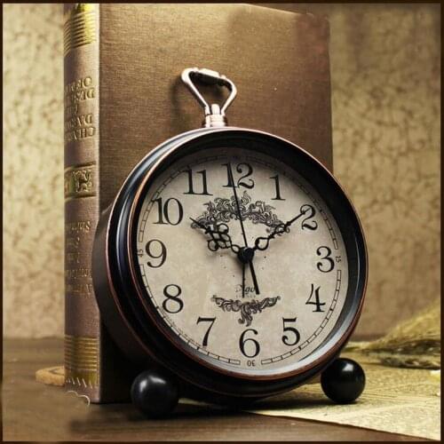 2016 New 5.5 inch Retro Alarm Clock Desktop Silence No Ticking Bedside Watch for Kids Bedroom Office