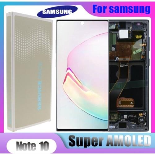 Original 6.3'' AMOLED For Samsung Galaxy Note 10 N970F note10 N970 N9700 LCD with Frame Display Touch Screen Digitizer Assembly