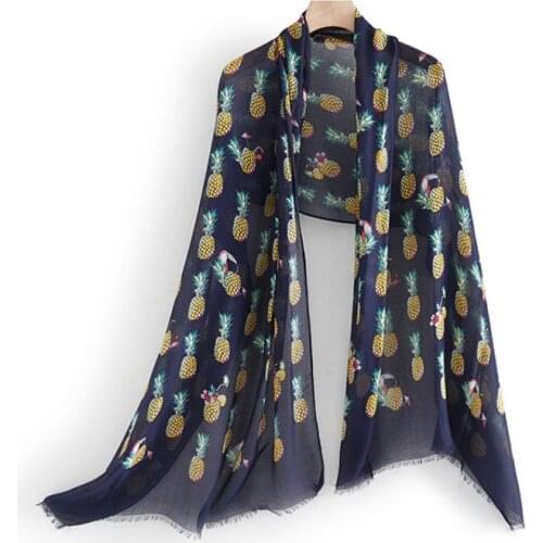JHBeute New Spring Summer Scarf Women foulard Long Cartoon Print Scarf Seaside Vacation Leisure Chiffon Scarf Shawl 190cm*68cm