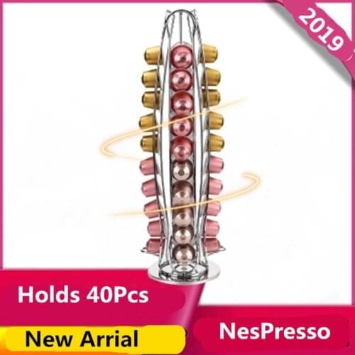Nespresso Capsule Holder Coffee Pod Storage Stand Rack Fits 40pcs Nespresso Coffeware Set Stainless Coffee Filter Holder