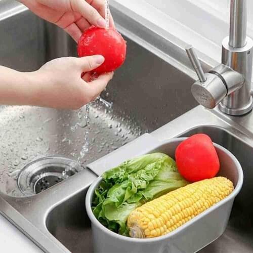 1pcs Sink Strainer Kitchen Shelf Fruit Vegetable Drainer Basket Kitchen Waste Filter Basket Sponge Hanging Basket Storage Rack