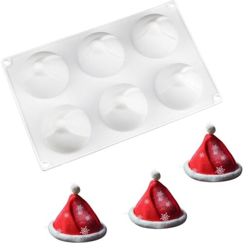 DIY 3D Christmas hat shape silicone mould for cake Dessert mousse bread baking pastry cake decoration tools Christmas mold