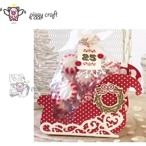 Piggy Craft metal cutting dies cut die mold 3D New Christmas Sleigh Scrapbook paper craft album card punch knife art cutter die