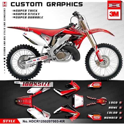 KUNGFU GRAPHICS Motocross Stickers Dirt Bike Decals Vinyl Wraps for CR125 CR250 2002 2003 2004 2005 2006 2007