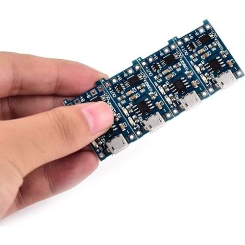 4pcs 5V 1A Micro USB 18650 Lithium Battery Charging Board Charger Module+Protection Dual Functions