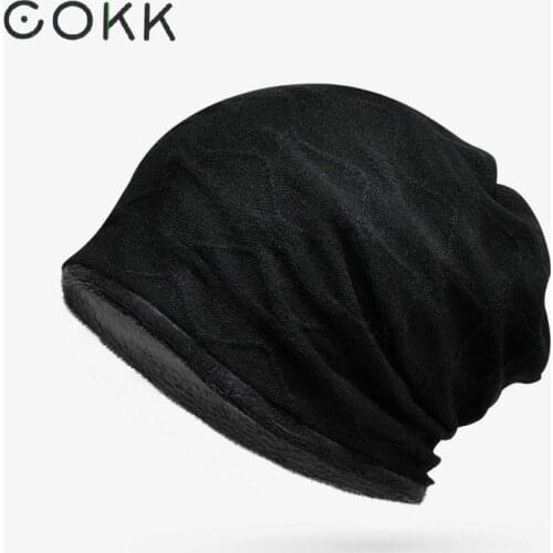 COKK Winter Beanie Hats Men Women Unisex Knitted Cap Casual Beanies Solid Color Hip-hop Slouch Skullies Bonnet beanie Hat Gorros