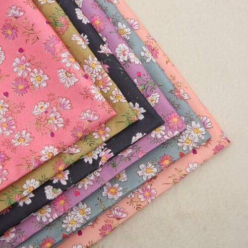 100*150cm Azalea Floral Dress Poplin Sewing Fabric DIY Patchwork Material Home Decoration Tablecloths Curtain Cloth