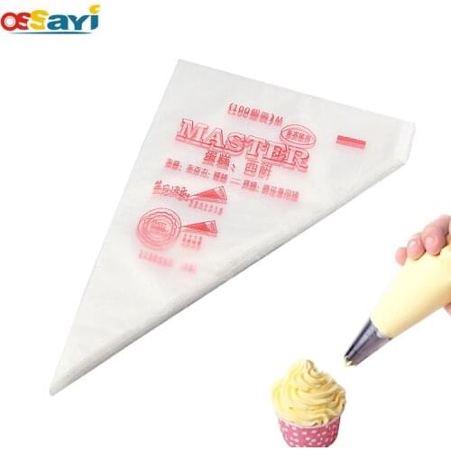 100Pcs/Pack Disposable Icing Piping Bag Cake Decor Pastry Silk Flower Tools