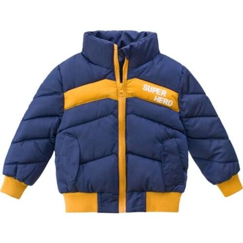 2019 Kid Winter Coat Boys Jackets Thicken Color Stitching Zipper Down Coats for Boys Kids Clothing Boys Snow Wear 2-7 Years New