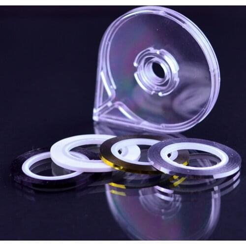 4pcs Nail Art Striping Tape Line Stickers + Empty Case Tool Sticker Extraction Box Holder For Beauty Manicure Nail Tools Set