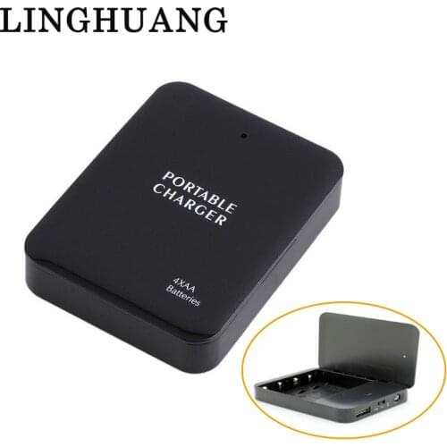 4 Slots AA Batteries External USB Rechargeable AA Lithium Battery Charger Emergency Power Charge Box Mobile Phone Charging Base