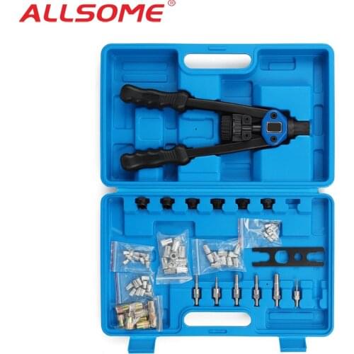 ALLSOME Blind Rivet Nut Gun M3 M4 M5 M6 M8 M10 M12 Heavy Hand Inser Nut Tool Manual Mandrels With Luxury Box Rivnut Gun