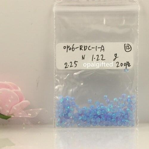 Free Shipping Promotion price 2.25mm op06 Light blue round Cabochon Opal Synthetic Fire Opal Cabochon For Jewelry