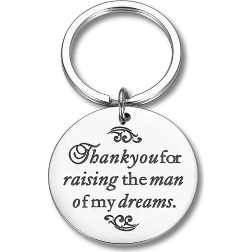 Keychain Key Ring Pendant Thank You for Raising The Man of My Dreams Gifts for Future Mother Groom Bride Wedding Birthday Gift