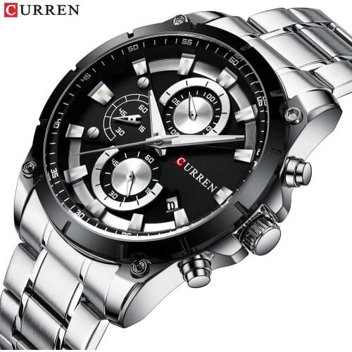 Watches Men Top Luxury Brand CURREN Quartz Fashion Mens Watch Steel Waterproof Sports Wrist Watch chronograph Relogio Masculino