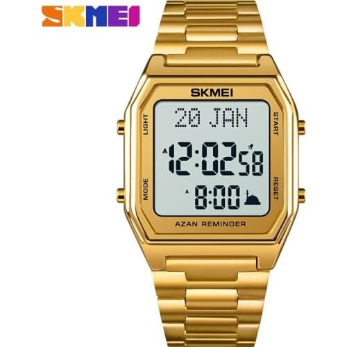 SKMEI Qibla Muslim Watches LED Watches Men Watch Direction Bookmark Digital Mens Wristwatches City Data Male relogio masculino