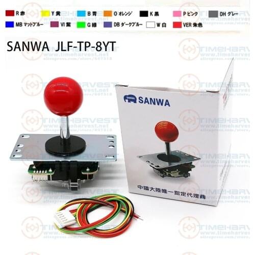 Original Japan Sanwa Joystick JLF TP 8YT Arcade Stick 32mm Shaft 35mm Top Ball Zero Delay Control DIY PC PS3 XBOX Game Encoder