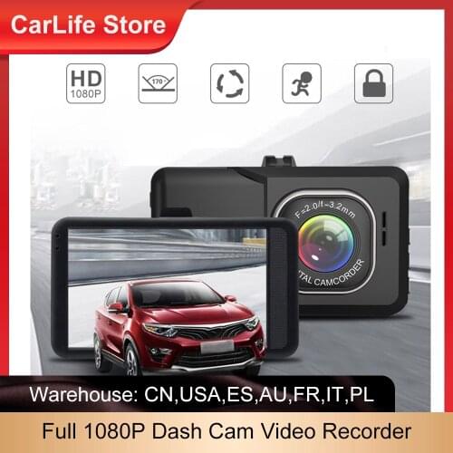 Full 1080P Dash Cam Video Recorder Driving For Car DVR Camera 3.0 Inches Cycle Recording Wide Angle Dashcam Video Registrar