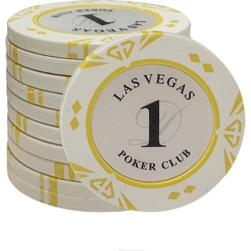 Las Vegas Clay Material Casino Texas Poker Chip Set Poker Coin Metal Coins Dollar Chips Poker Club Accessories Customize 3PCS
