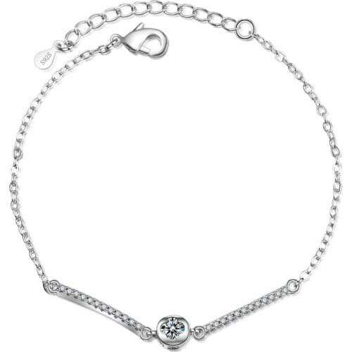 Fashion 925 Sterling Silver Bracelets For Women Jewelry Trendy Lady Zircon Bracelet Silver Accessories Female Girls Valentines