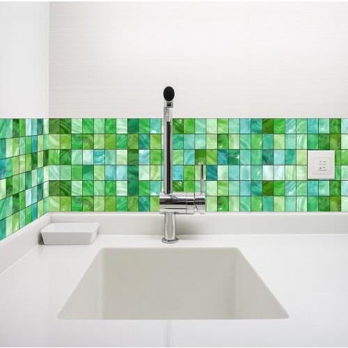 New self-adhesive mosaic waterproof and oil-proof wall surface emerald decorative wall sticker