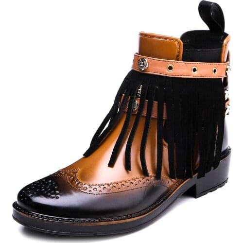 TONGPU Bohemian Style Removable Decorative Tissue 2-Pieces Womens Chelsea Ankle Rain Boots 27-513