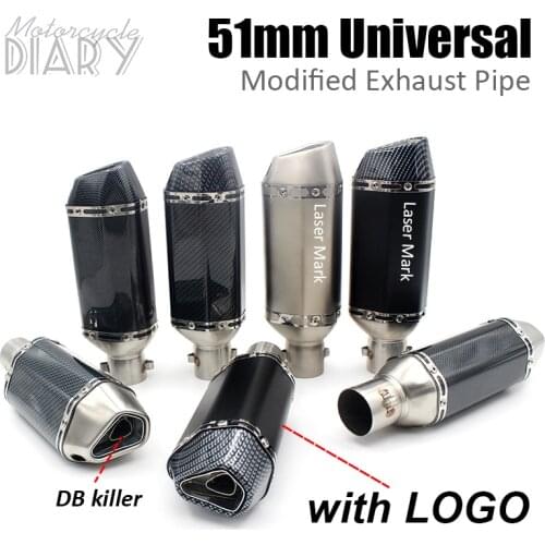 Universel 38-51mm Motorcycle AK Exhaust Pipe Muffler Escape Moto Modify DB killer For CBR250 CB400 YZF FZ400 Z750 NINJA TMAX530