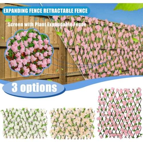 Retractable Artificial Garden Trellis Fence Expandable Faux Ivy Garden Screen Extendable Privacy Fence Gardening Plant Decor
