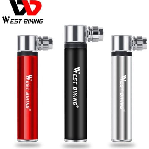 WEST BIKING Mini Bicycle Pump Tire Air Inflator Schrader Presta Valve Ball Needle Hose MTB Accessories Portable Hand Bike Pump