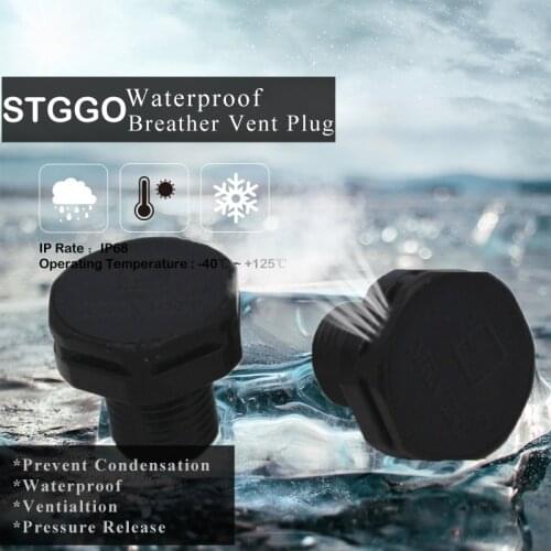 10pcs Black STGGO M12X1.5 Screw In Waterproof Protective Breather Vent Plug For Material Handling Equipment