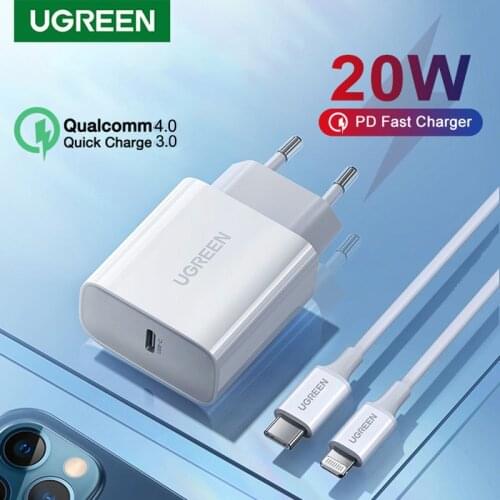 Ugreen USB Type C Charger for iPhone 12 11 Pro Max Quick Charge 4.0 3.0 Fast Charging for iPad Huawei PD 20W Phone Charger QC4.0