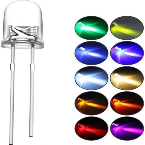1000pcs /lot Transparent Round 5mm super bright water clear Green Red white Yellow Blue Light F5 LED bulbs emitting diode
