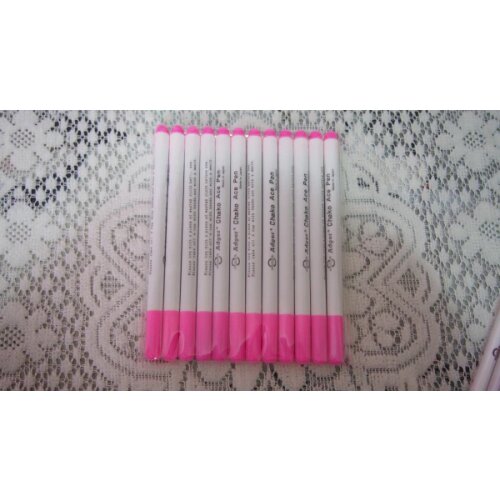 12pcs/lot Pink Color Water Erasable Pen DIY Ink Markers Pen Fabric Marker Pen For Cross Stitch Kits embroider Needlework Tools