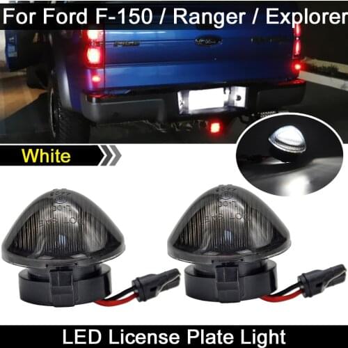 2Pcs For Ford F150 2001-2014 Ranger 2004-2007 Explorer Sport Trac 2007-2010 White LED Number License Plate Light