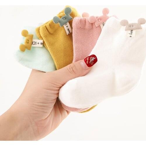 3 Pairs/Lot Infants Newborn Socks Mickey Cartoon Accessories Boys Girls Socks Cotton Baby Socks 0-24 Months Baby Clothes
