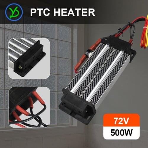72V 500W Insulated PTC Ceramic Air Heater with Normally Closed Thermostat Protector
