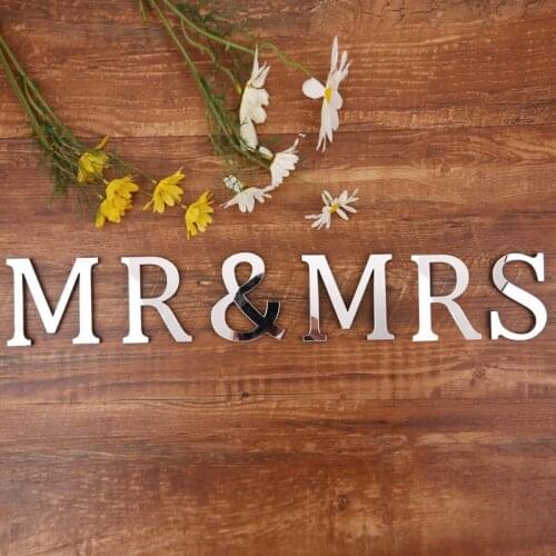 English Acrylic Mirror Wall Stickers Silver 3D Letters Birthday Hotel School Home Decoration DIY Art Mural