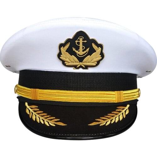 American Army Sailor Officer Visor Hats Boatman Military Noble Navy Cap With Eagle Emblem Halloween Christmas Gift