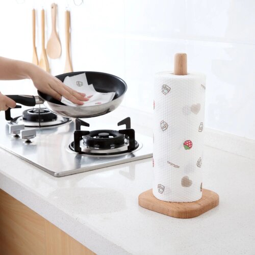 Large Wooden Standing Storage Rack Shelf Toilet Paper Holder Kitchen Organizer Roll Paper Holder Shelves Kitchen Accessories