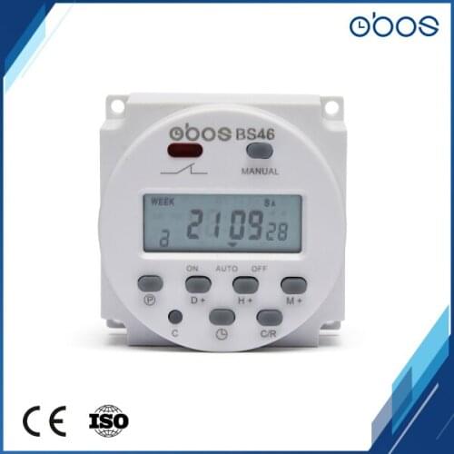 OBOS brand 220V built-in battery digital programmable timer switch with 16 times on/off weekly time setting unit 1min-168 hours