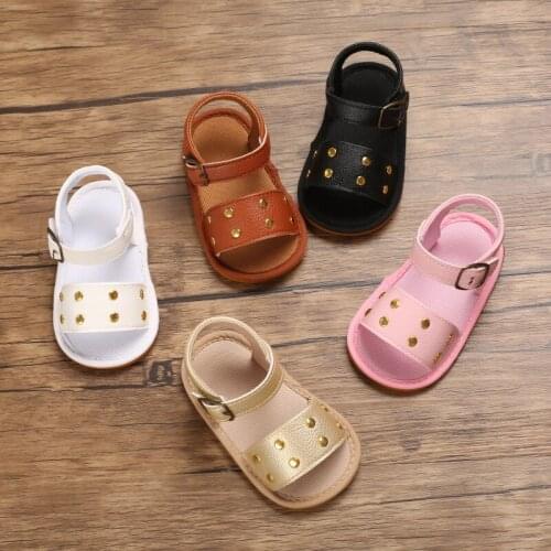 Kids Sandals Summer Soft Sole Walking Shoes Prewalker Footwear for Baby Girls White/Black/Pink/Brown/Golden