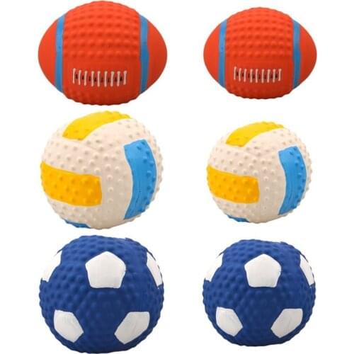 Pet Dog Toy Interactive Rubber Balls Dog Cat Puppy Squeak Squeaker Chew Chew Toys Ball Teeth Chew Toys Tooth Cleaning Balls