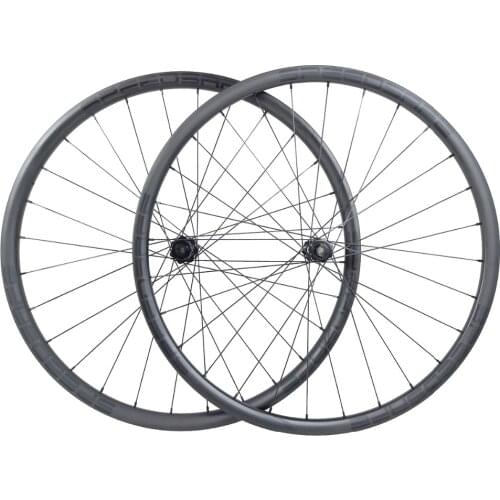29er MTB XC 30mm asymmetric hookless straight pull carbon wheelset 24mm depth 350 boost 6 bolt or center lock bicycle wheels