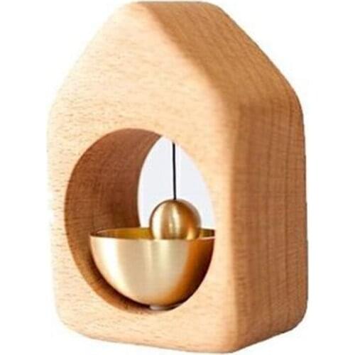 Room Decor Wind Chimes Hanging Decorations Doorbell of Suction Door House Wooden Ornament Solid Wood Wind Chime Bell